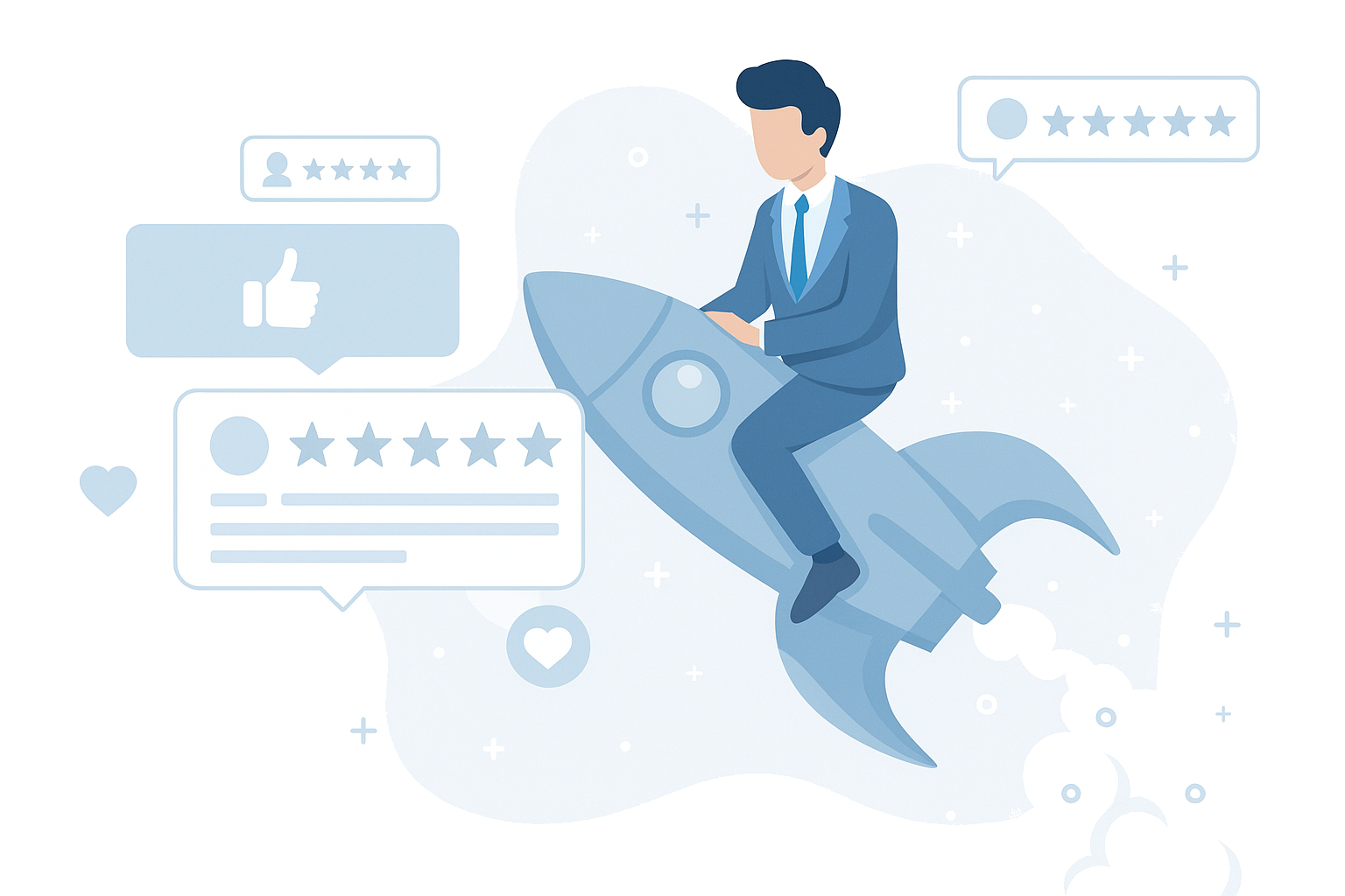 Illustratie: groei door positieve reviews